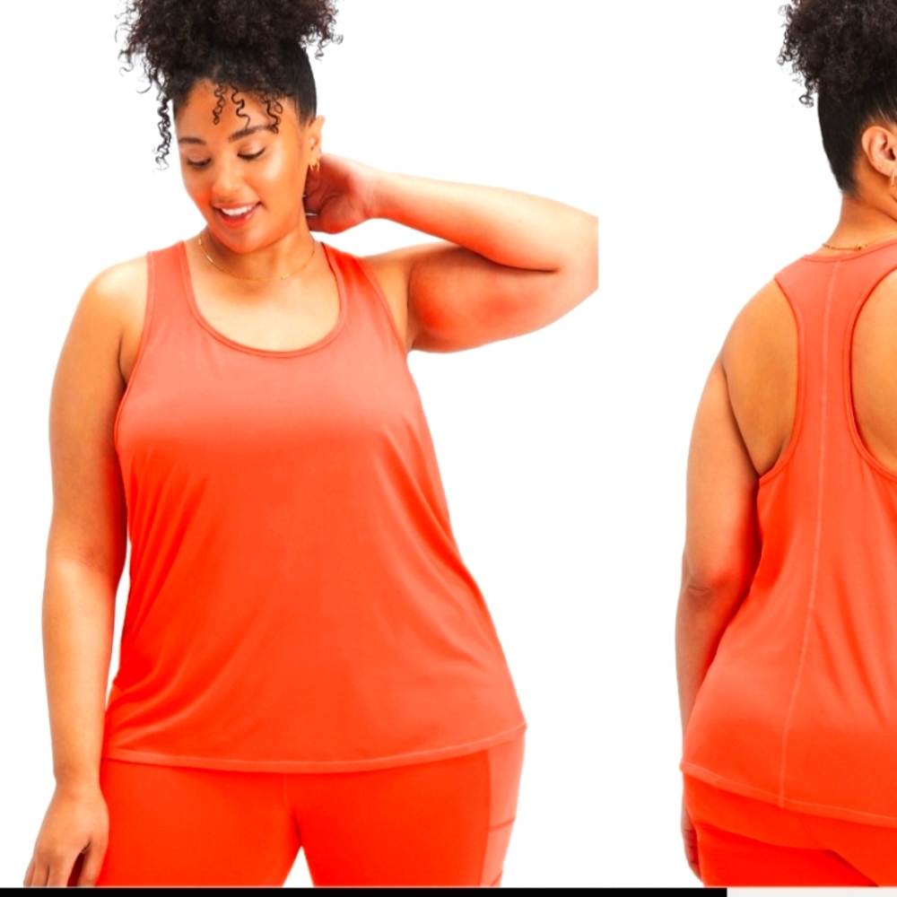 Fabletics Phoenix Lite Racerback Tank in Atomic sz 1X